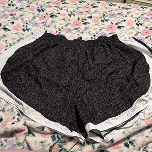 Women's Black and White Athletic Shorts